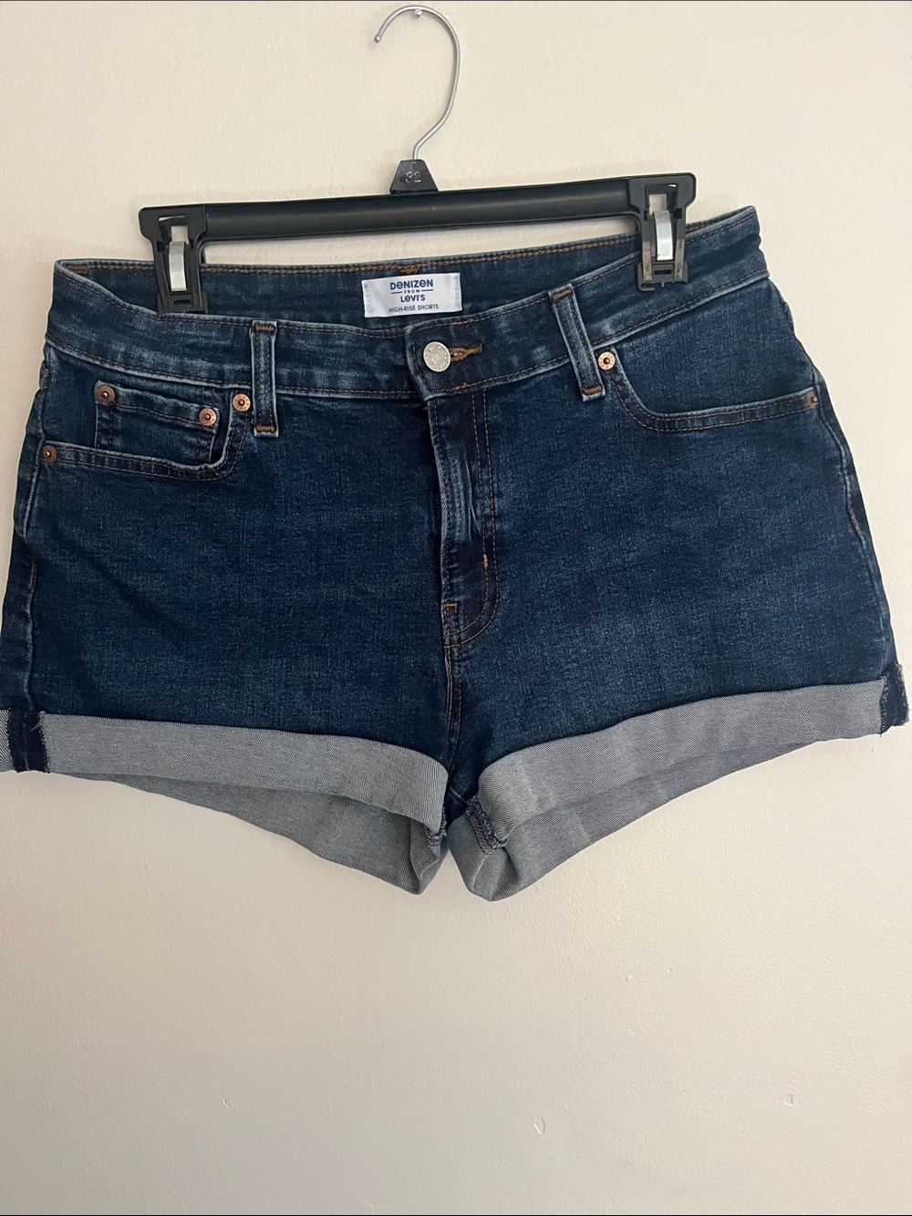 Denizen from Levi's Dark Blue Rolled Cuff Denim Shorts